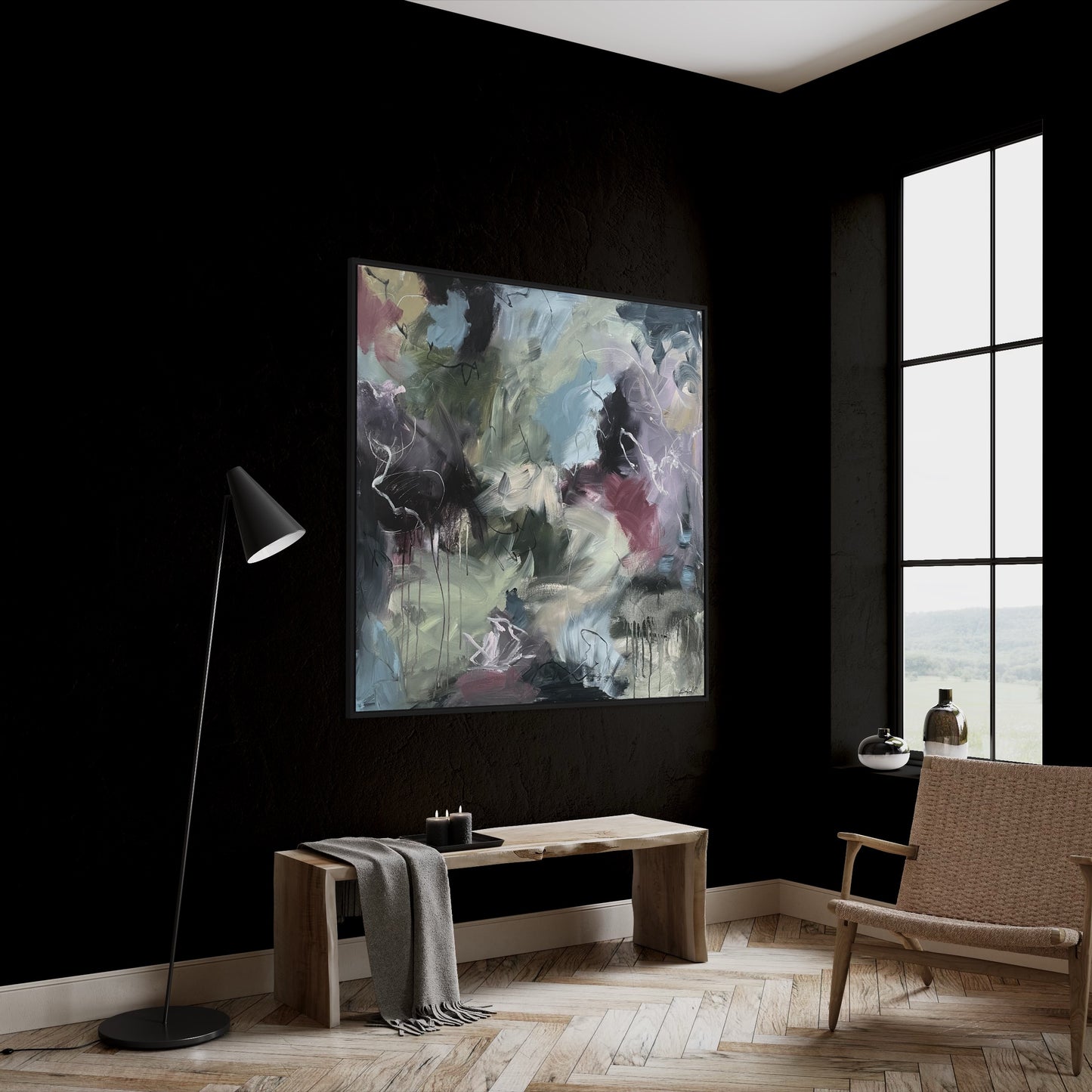 Raw Euphoria 90x90 cm m/sort sveveramme
