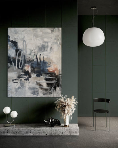 Galleri Breiland selger moderne abstrakte malerier. Maleriet er i blå og jordtoner og utstråler energi og gir hjemmet eller hytten et unikt preg. 