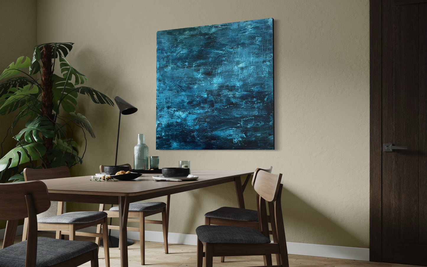 Ocean Poetry II - store malerier - abstrakt maleri på vegg - moderne kunst til stue 