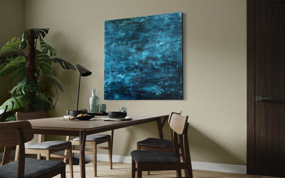 Ocean Poetry II - store malerier - abstrakt maleri på vegg - moderne kunst til stue 