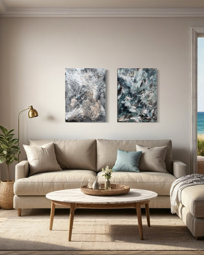 Vårløsning-abstrakt maleri på vegg-moderne kunst til stue